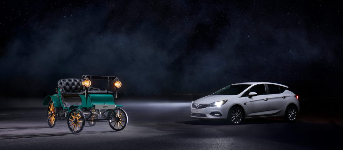 2020 Opel Astra with IntelliLux LED matrix light and Opel Patantmotorwagen System Lutzmann